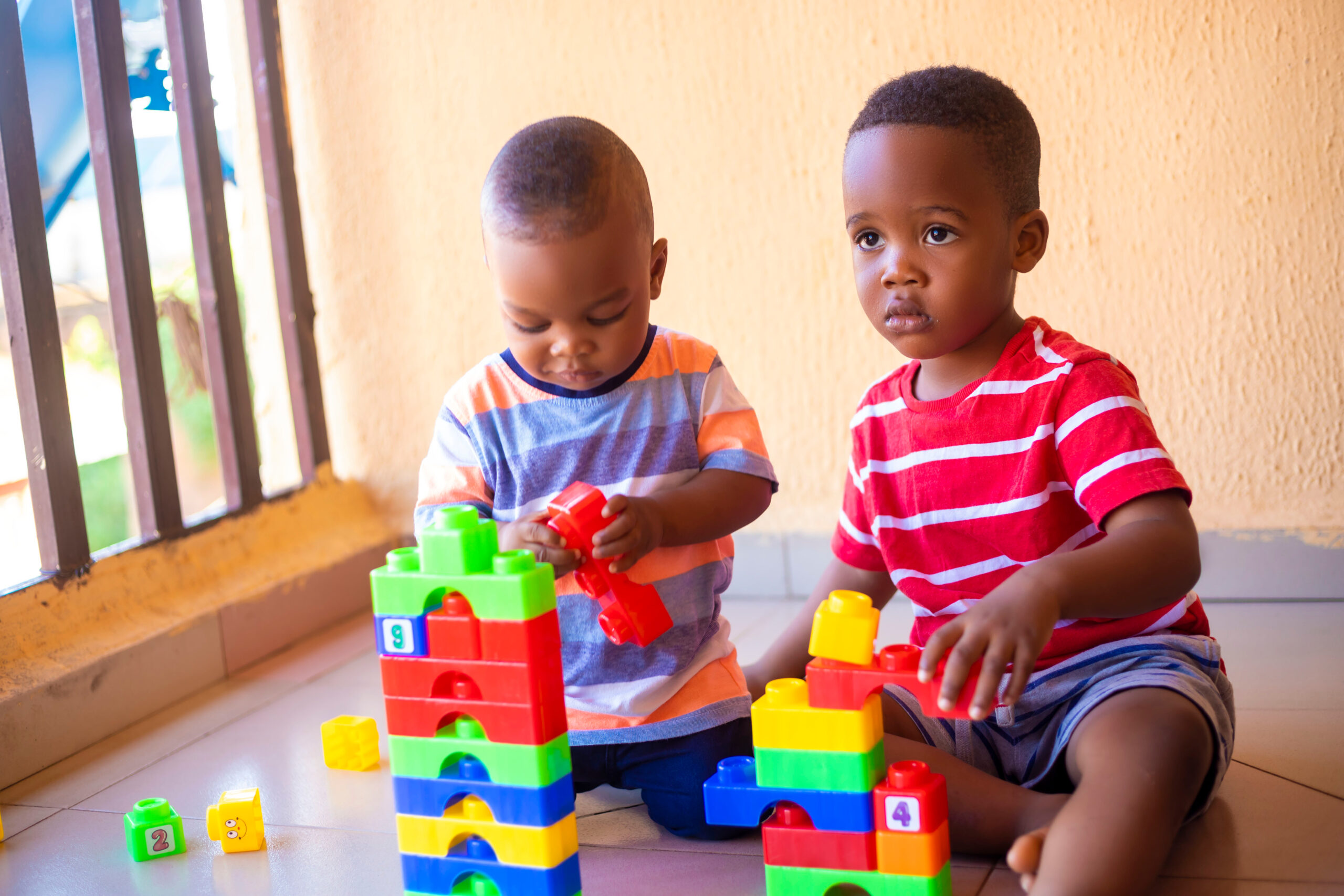 Two children playing.