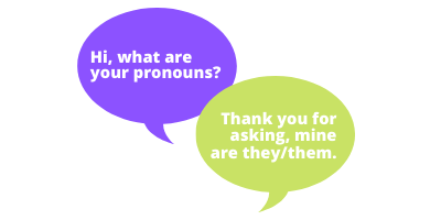 Image of a conversation regarding pronouns in everyday use. 